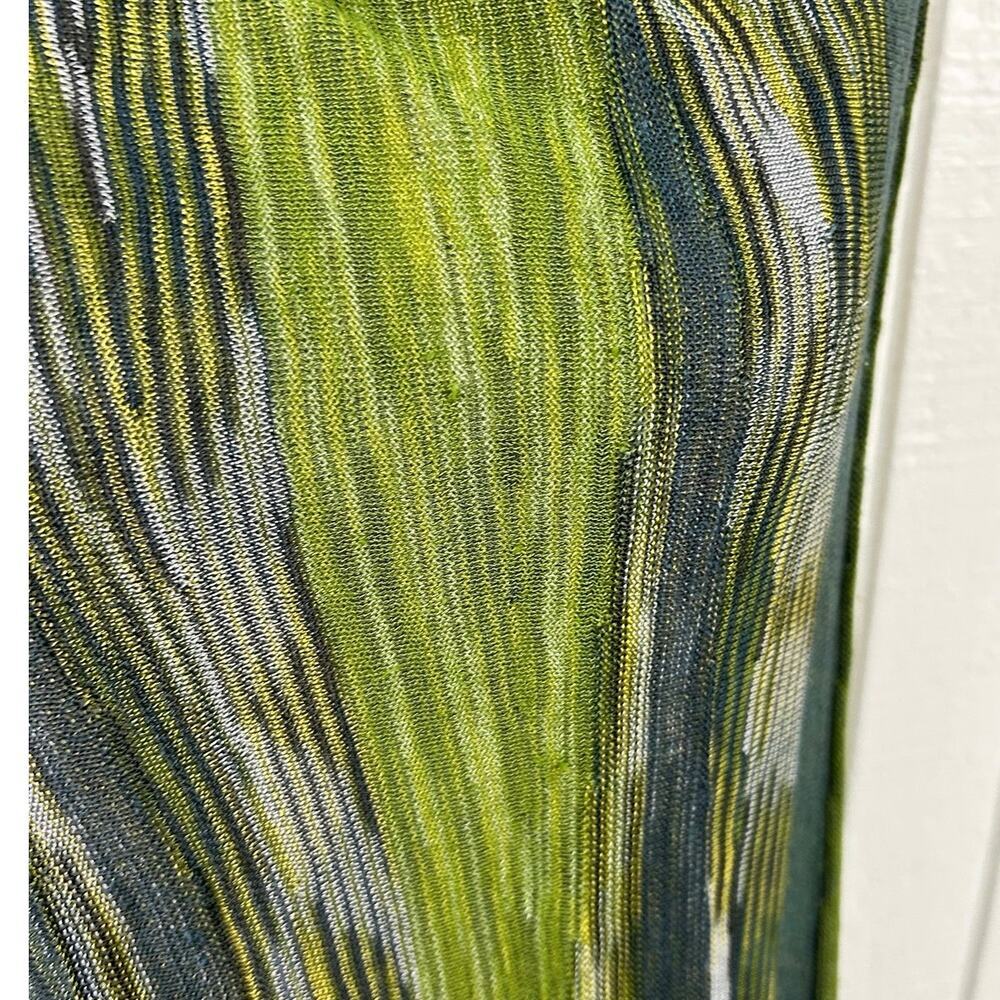 Jones New York Collection XL Green Blue Striped Knit Tunic Top Dolman Artsy - Picture 4 of 8